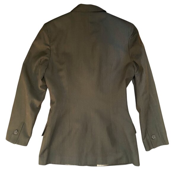 Vintage KL by Carl Lagerfeld 80s linen and wool blazer jacket, olive,, rare - Picture 16 of 16